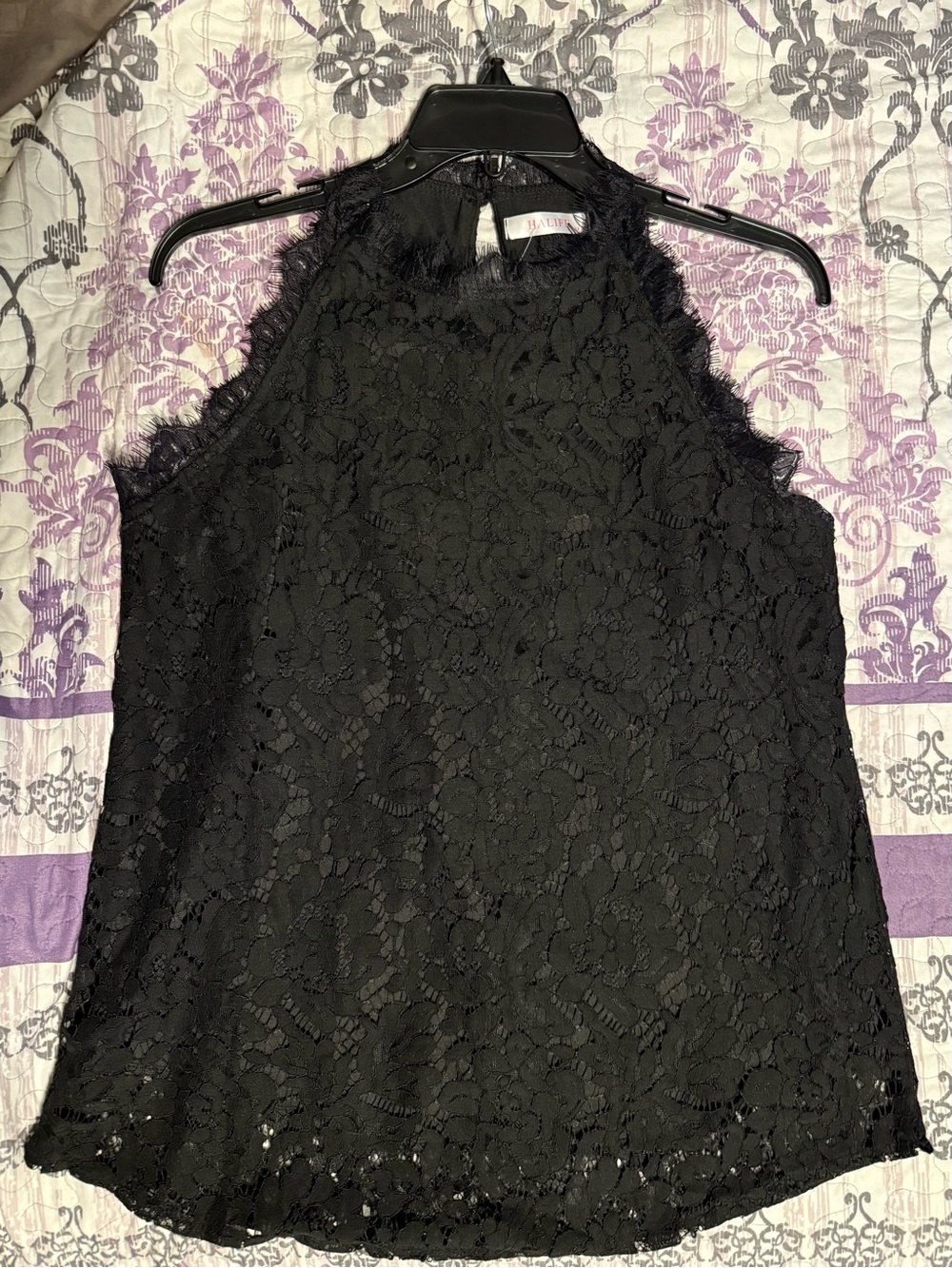 Black Lace Halter Top